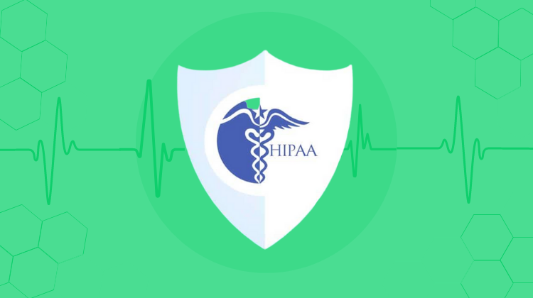 Badge with caduceus and the word HIPAA.